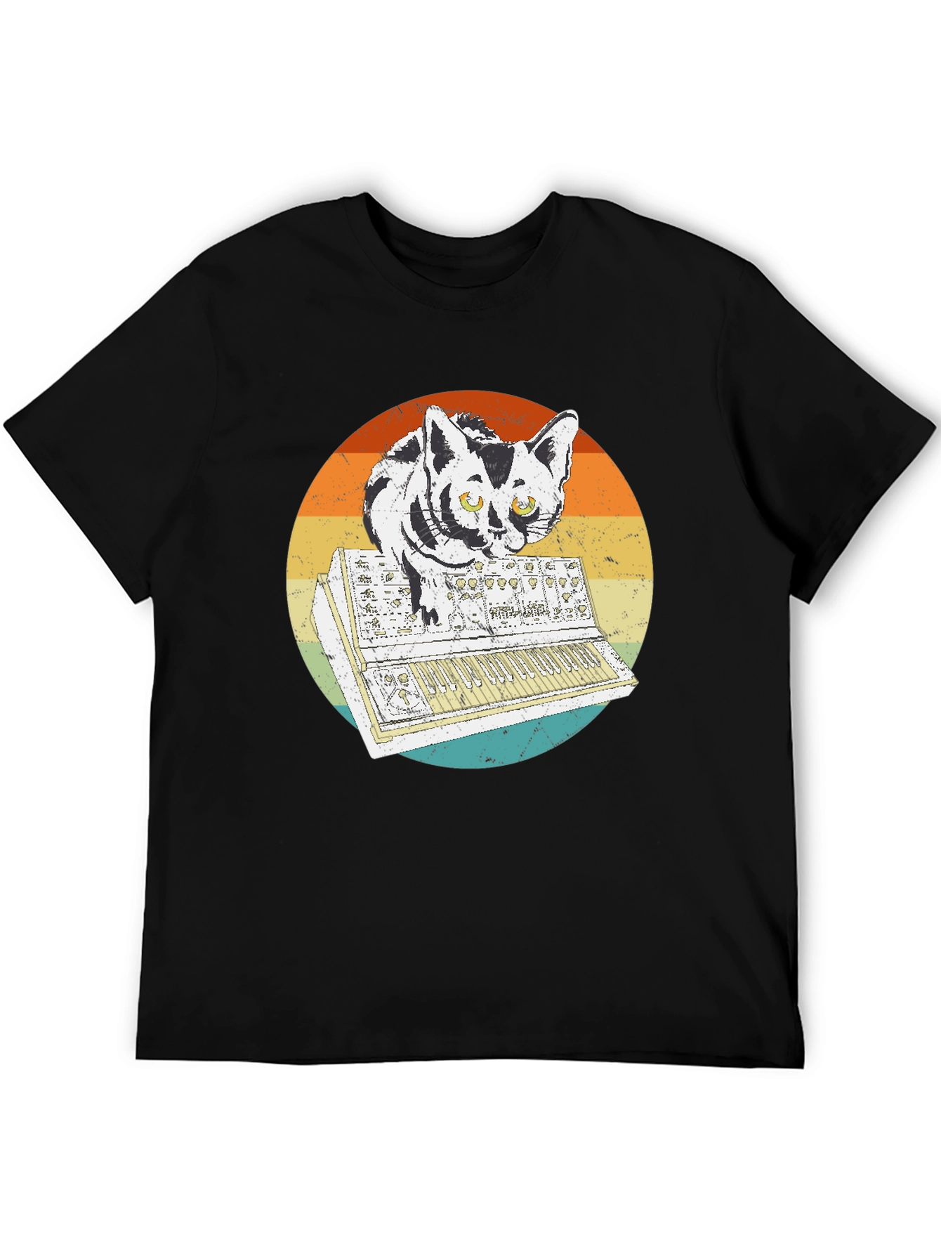 Retro Cat Synth T-Shirt