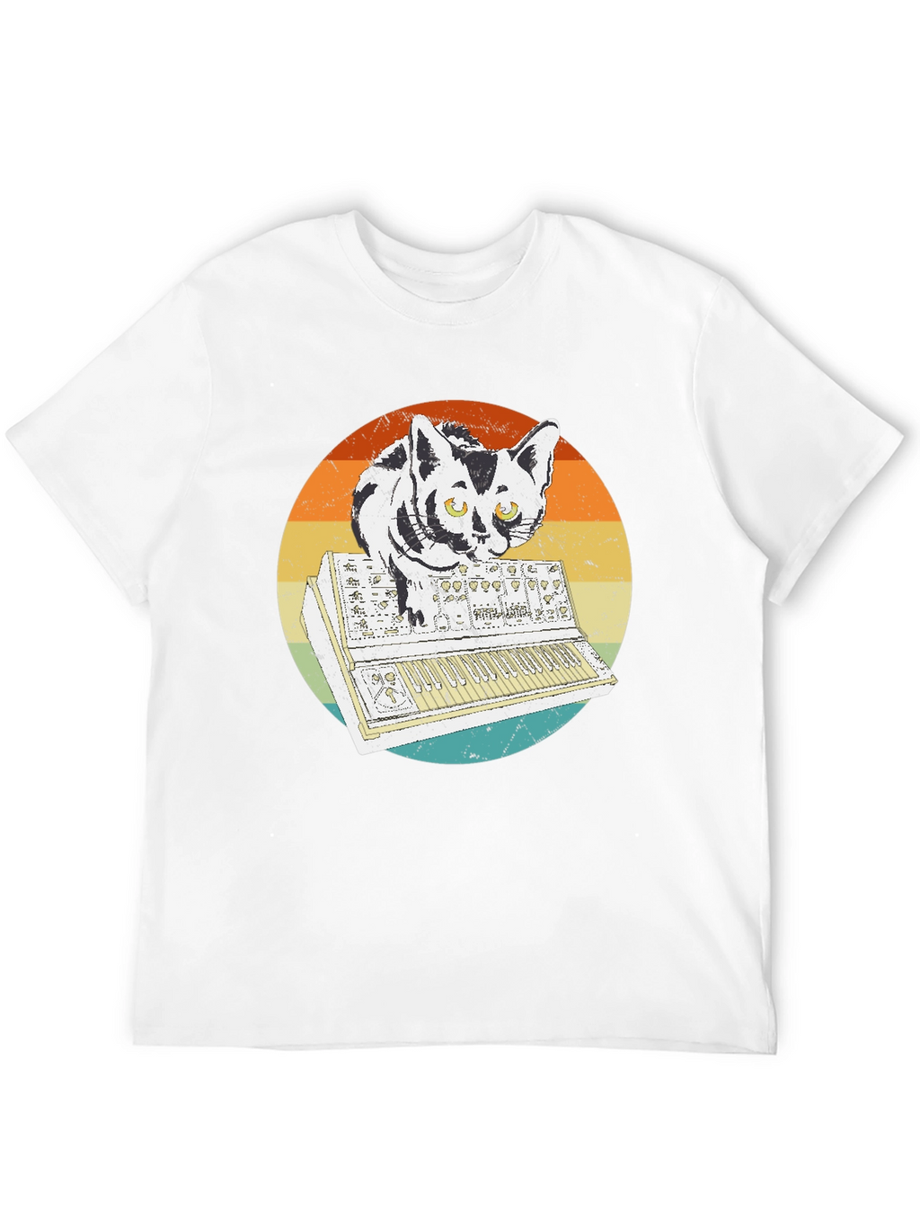 Retro Cat Synth T-Shirt