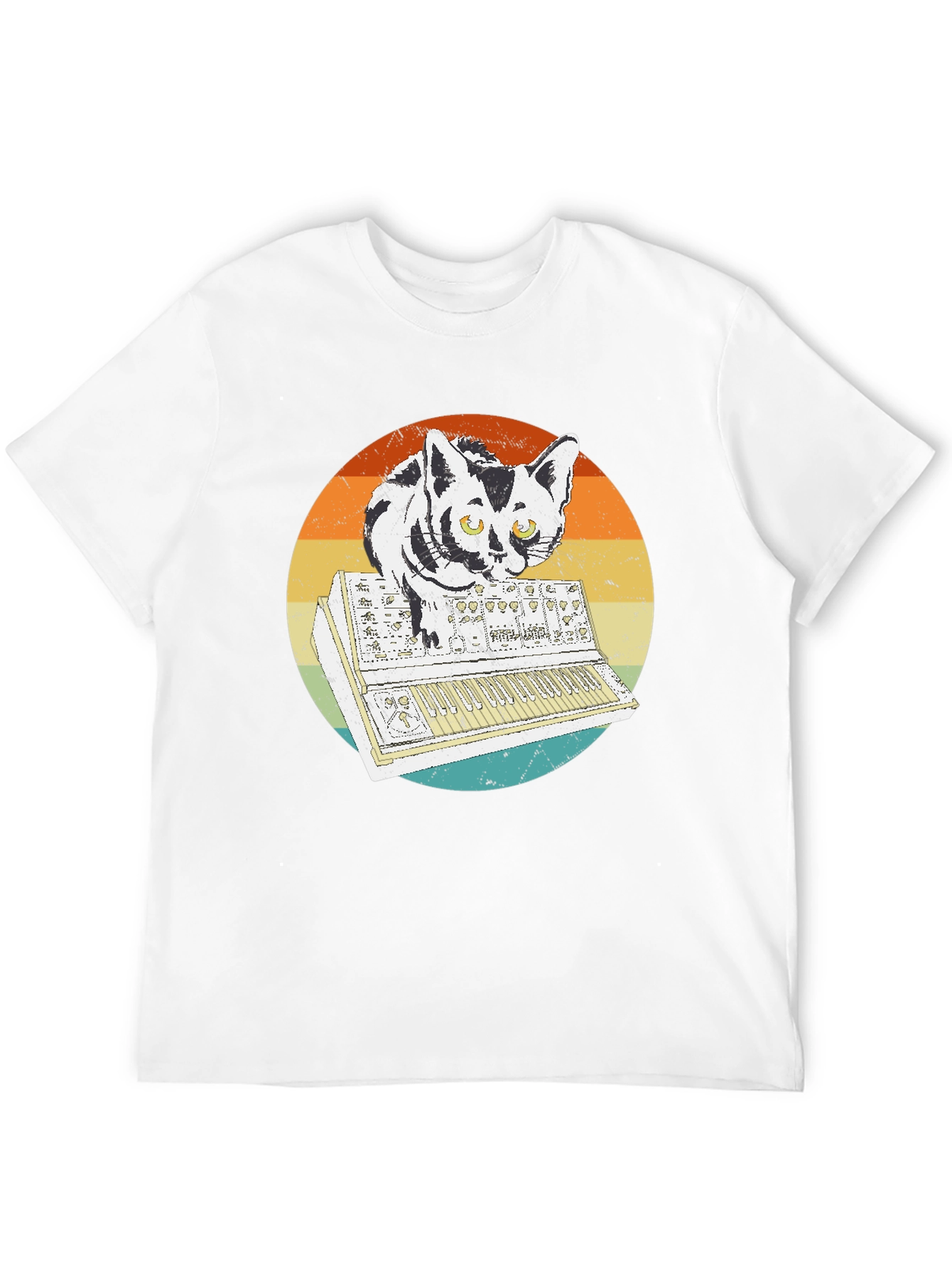 Retro Cat Synth T-Shirt