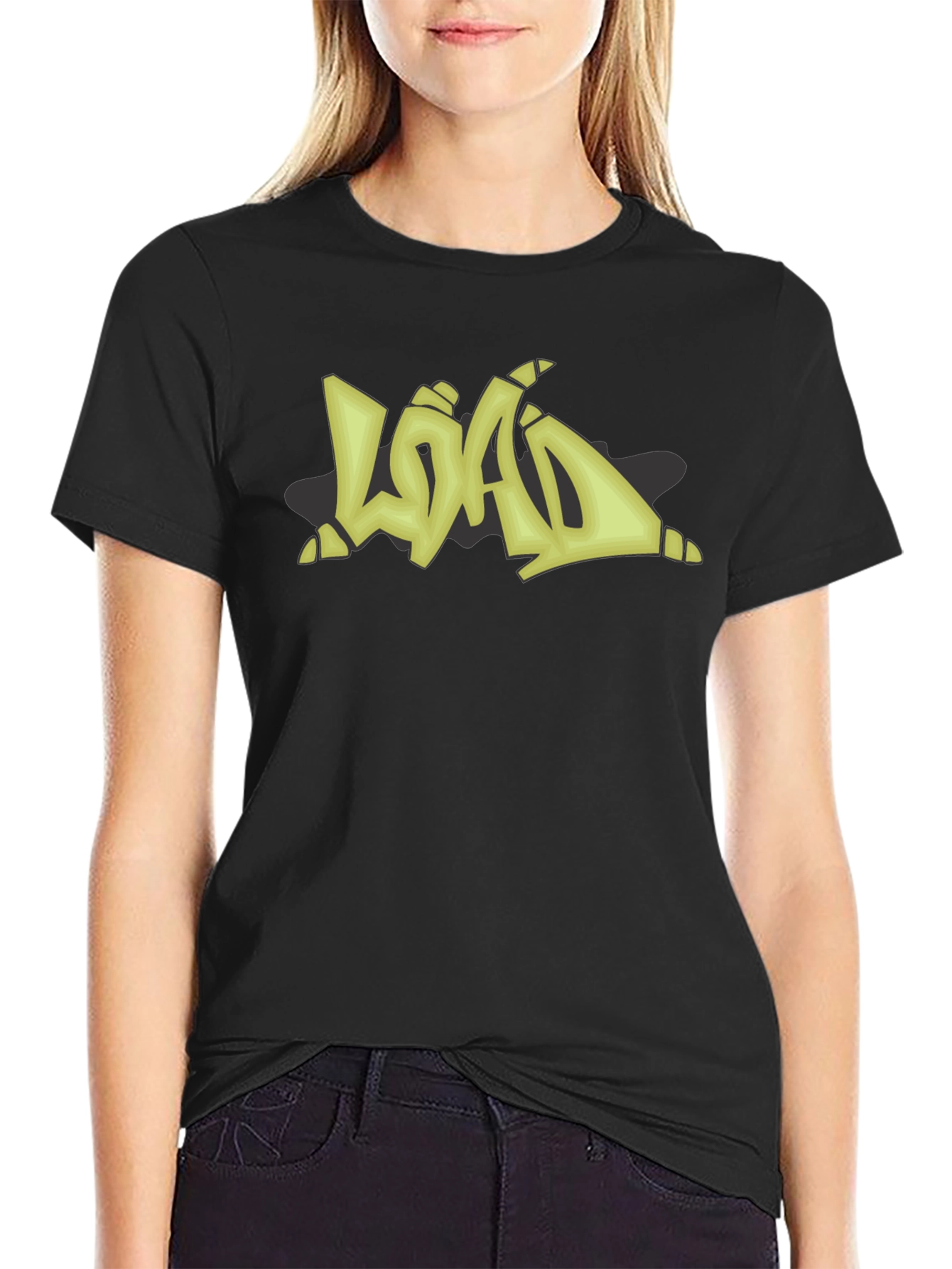Graffiti Style LOAD Graphic Black T-Shirt