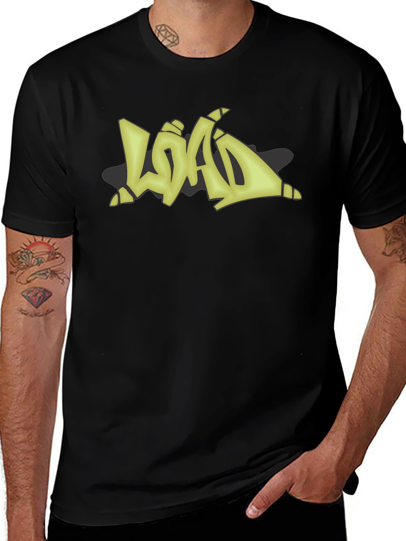 Graffiti Style LOAD Graphic Black T-Shirt