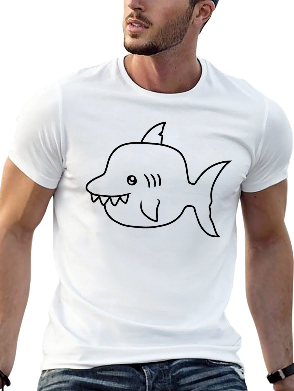 Shark Graphic Tee - Mens Black T-Shirt
