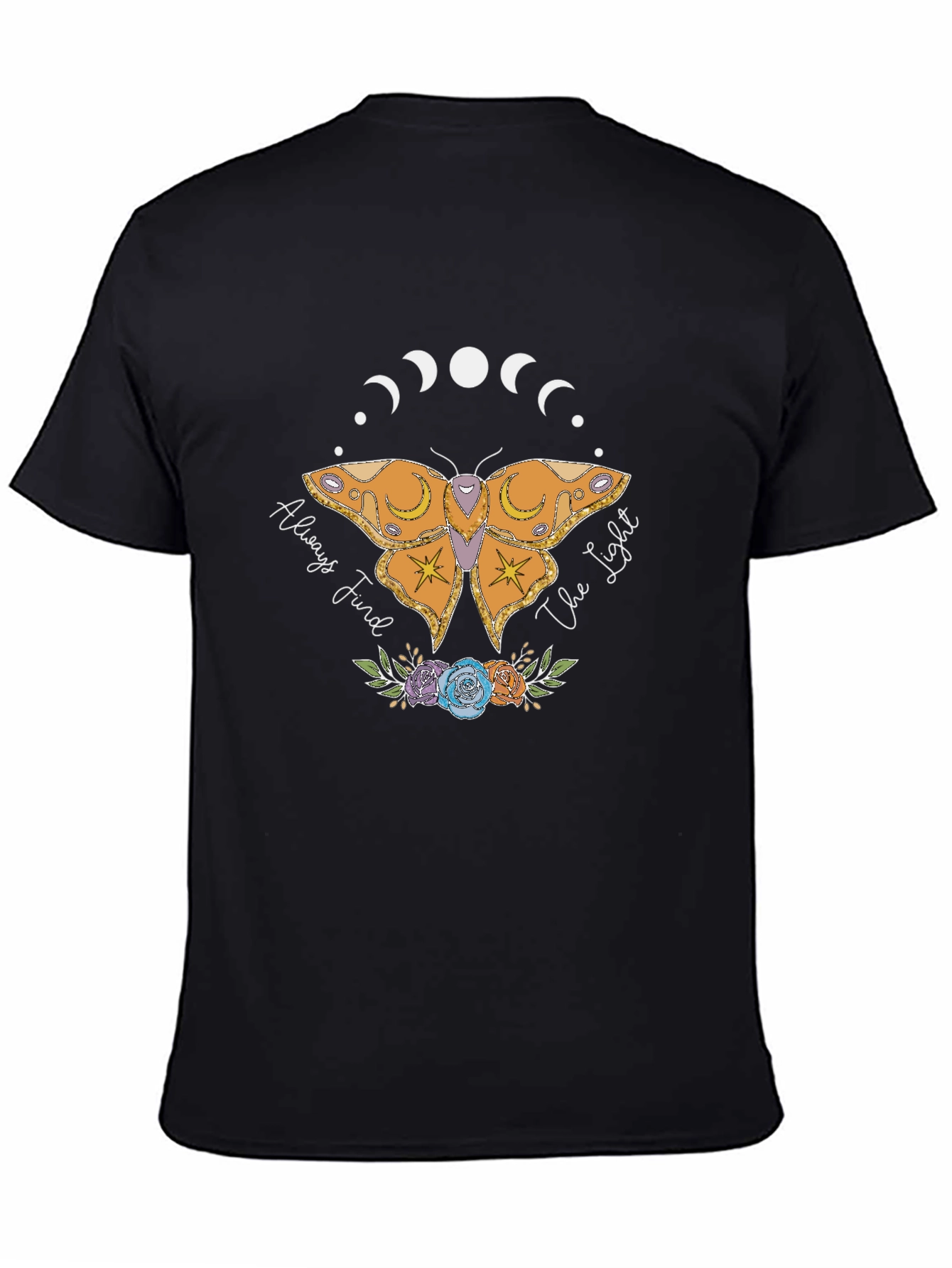 Moth & Moon Phases Graphic Tee - Always Find the Light