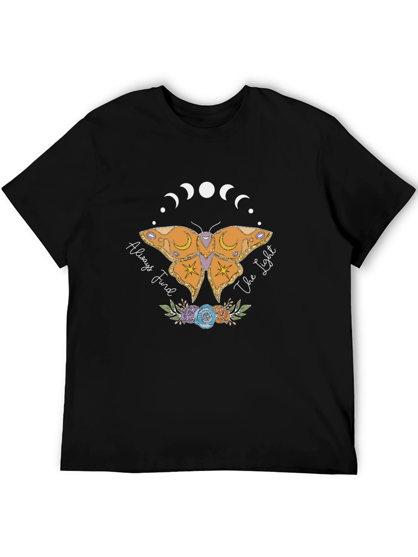 Moth & Moon Phases Graphic Tee - Always Find the Light
