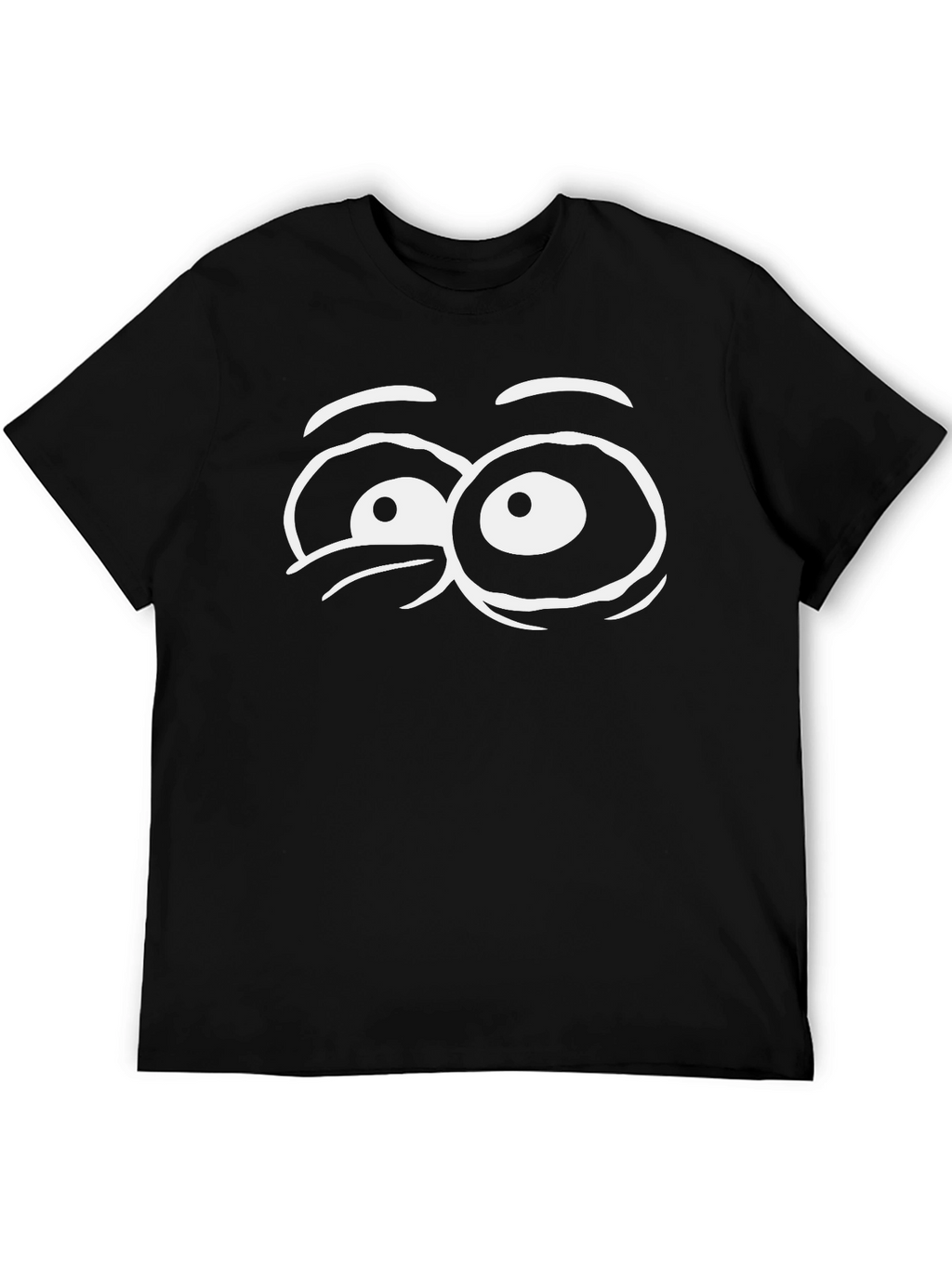 Funny Eye Graphic Black Cotton T-Shirt