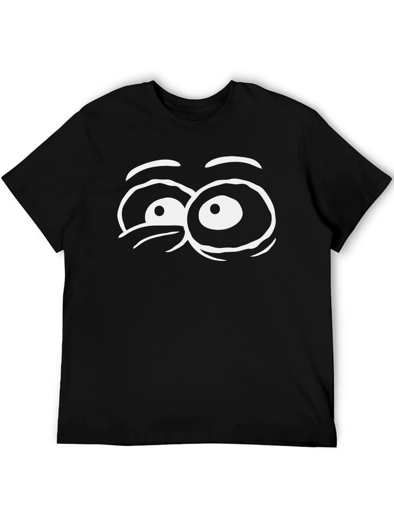 Funny Eye Graphic Black Cotton T-Shirt