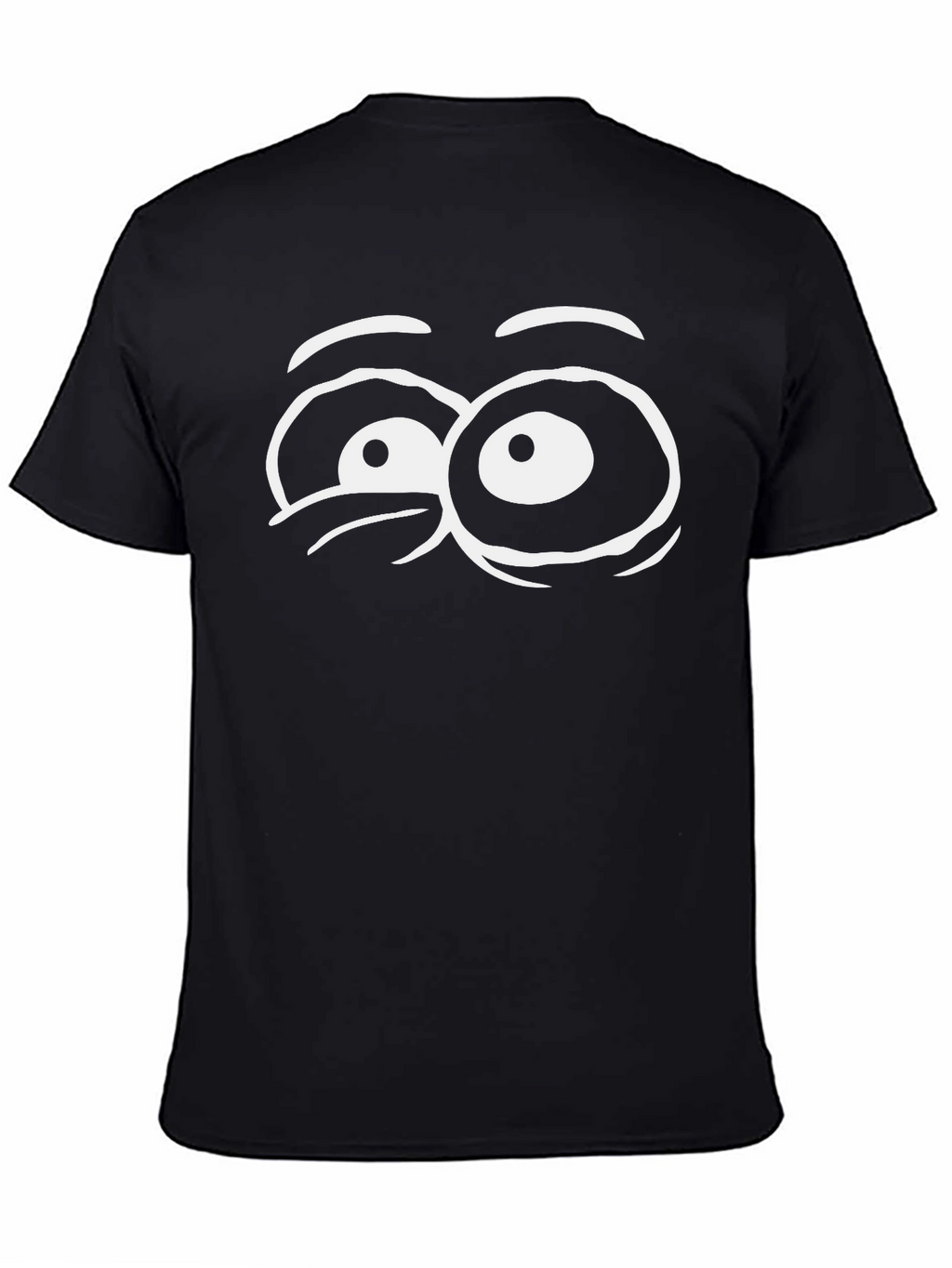 Funny Eye Graphic Black Cotton T-Shirt