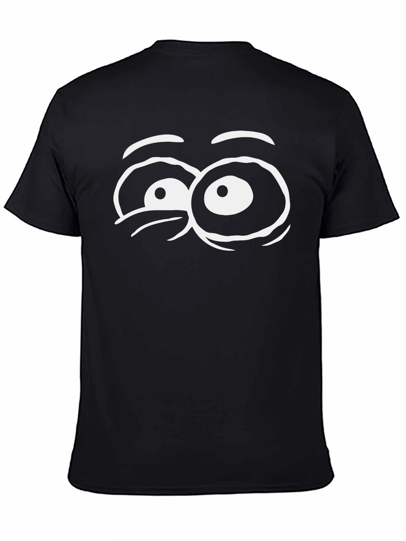 Funny Eye Graphic Black Cotton T-Shirt