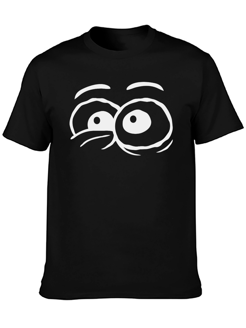 Funny Eye Graphic Black Cotton T-Shirt