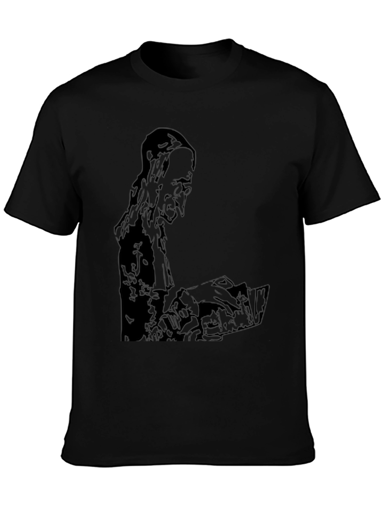 Mens Black Graphic Print T-Shirt
