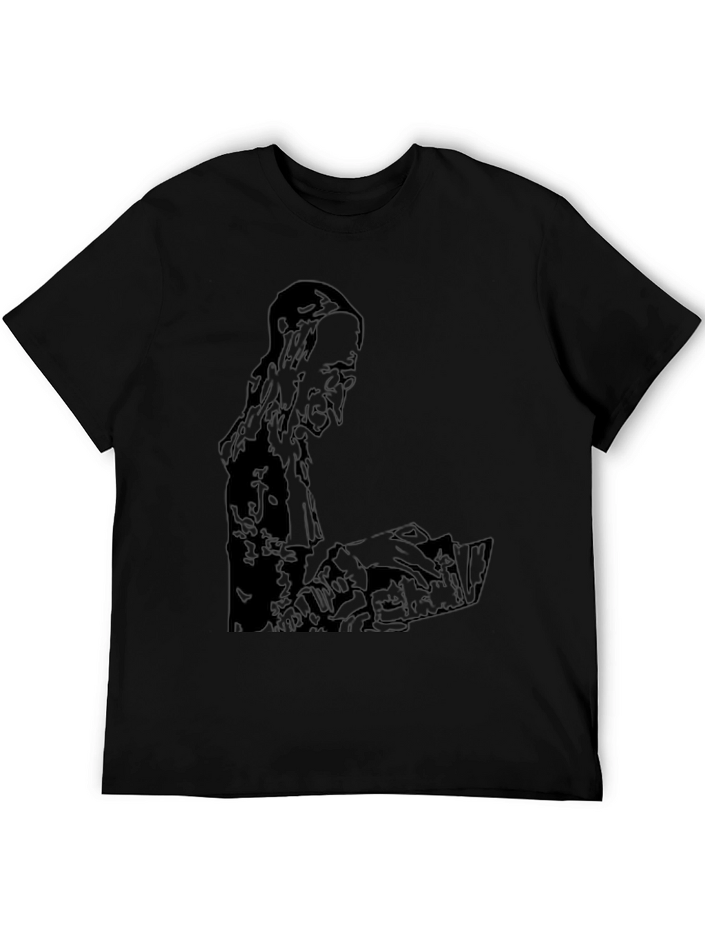 Mens Black Graphic Print T-Shirt