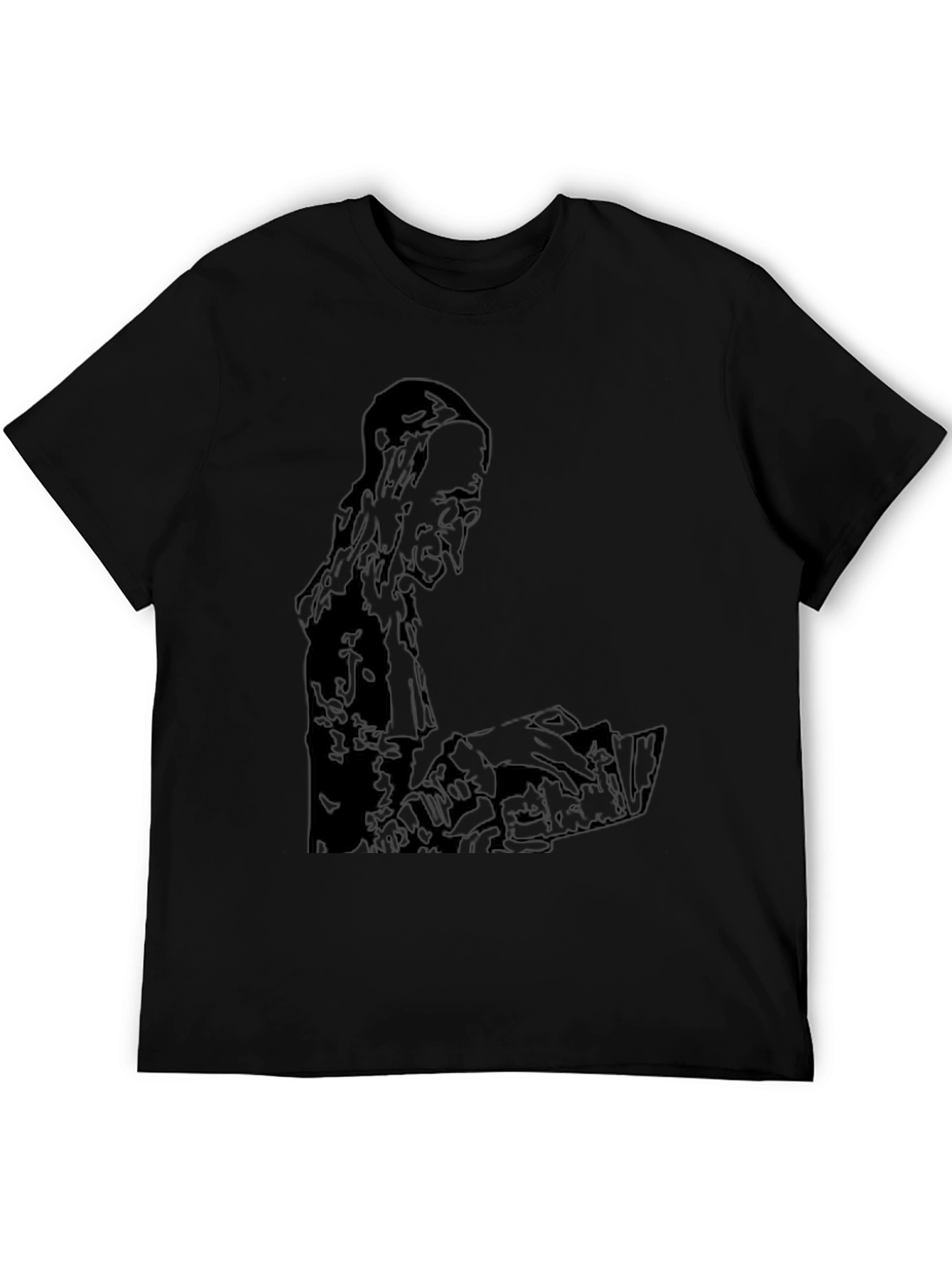 Mens Black Graphic Print T-Shirt
