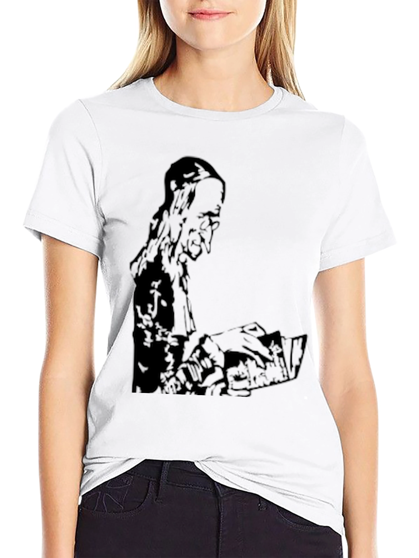 Mens Black Graphic Print T-Shirt