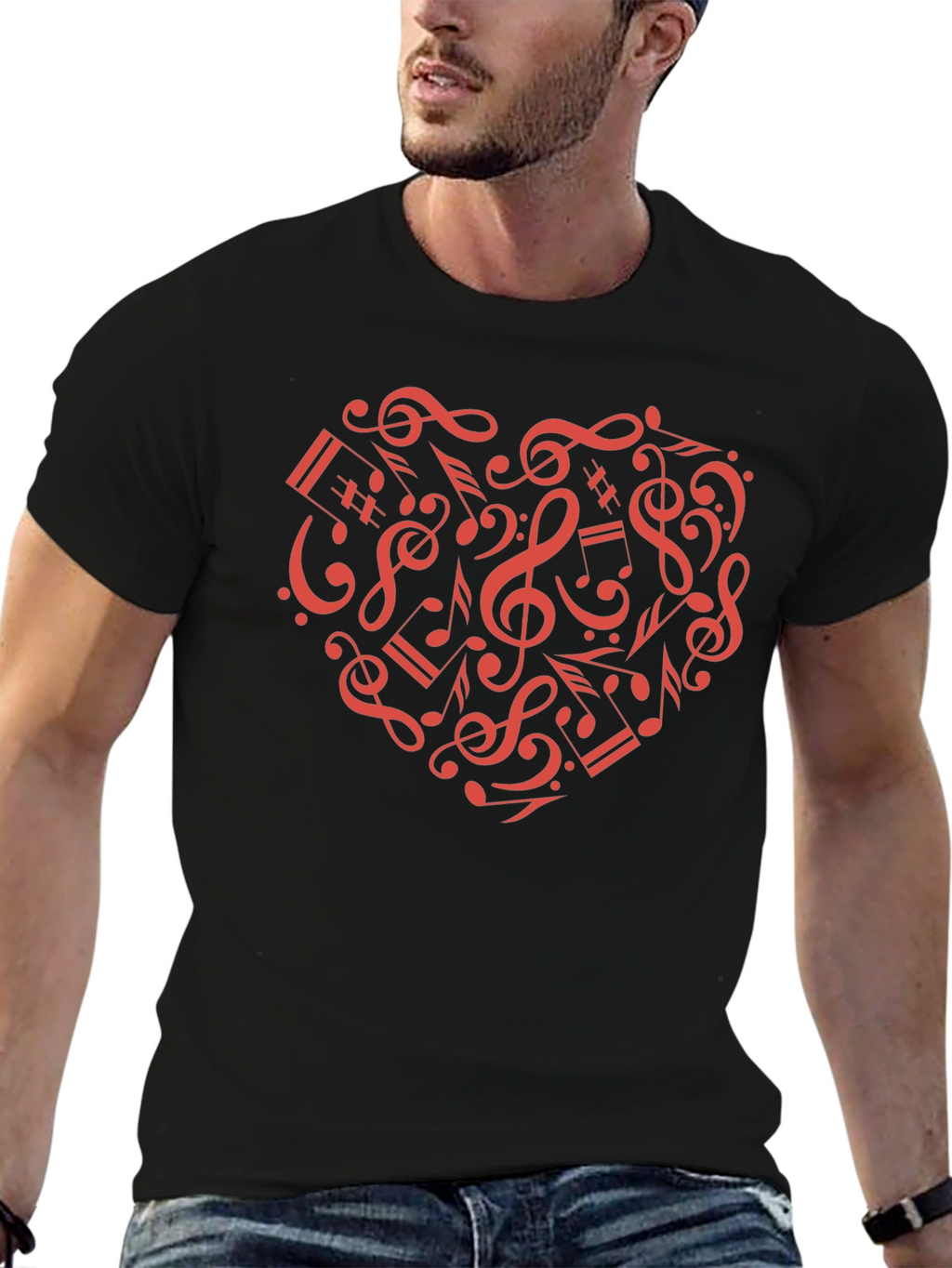 Musical Heartbeat Black T-Shirt