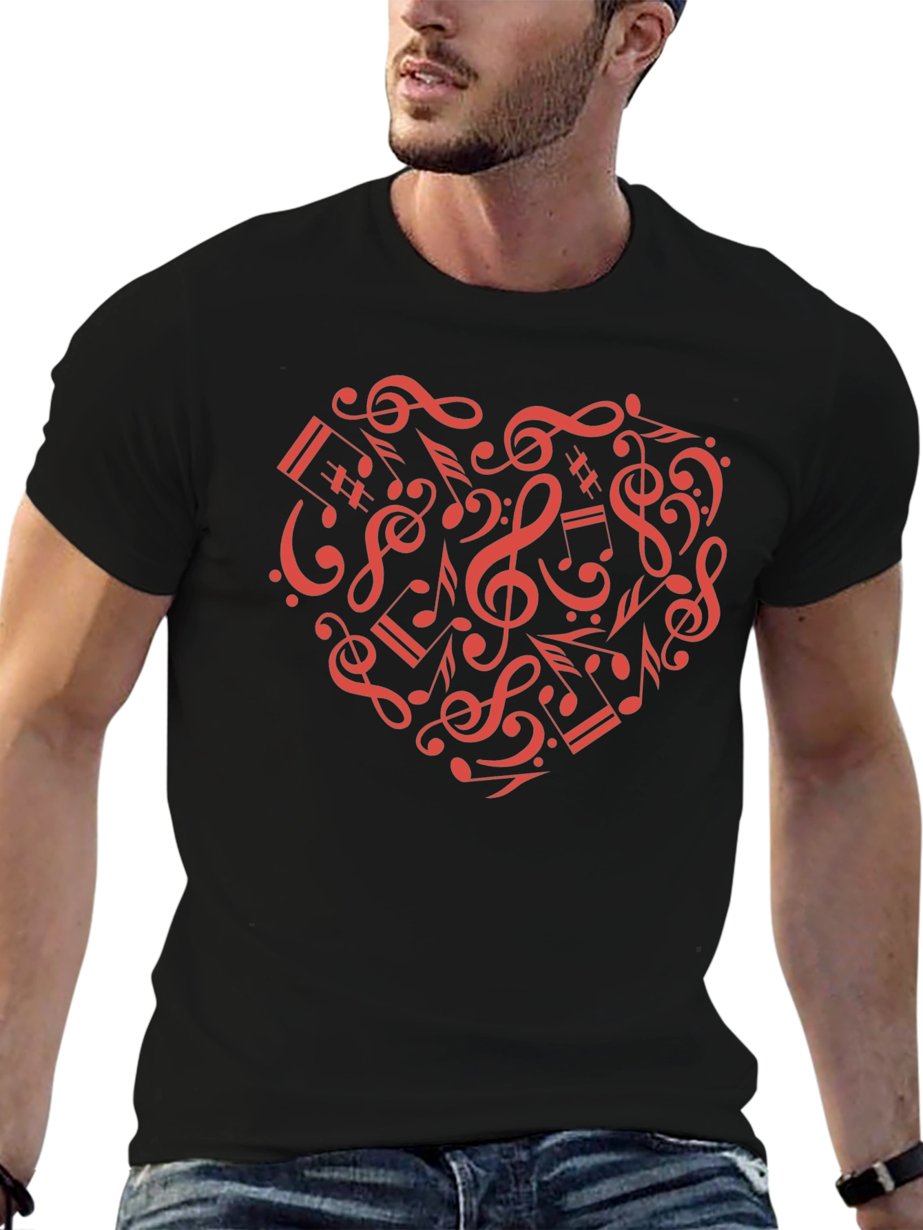 Musical Heartbeat Black T-Shirt