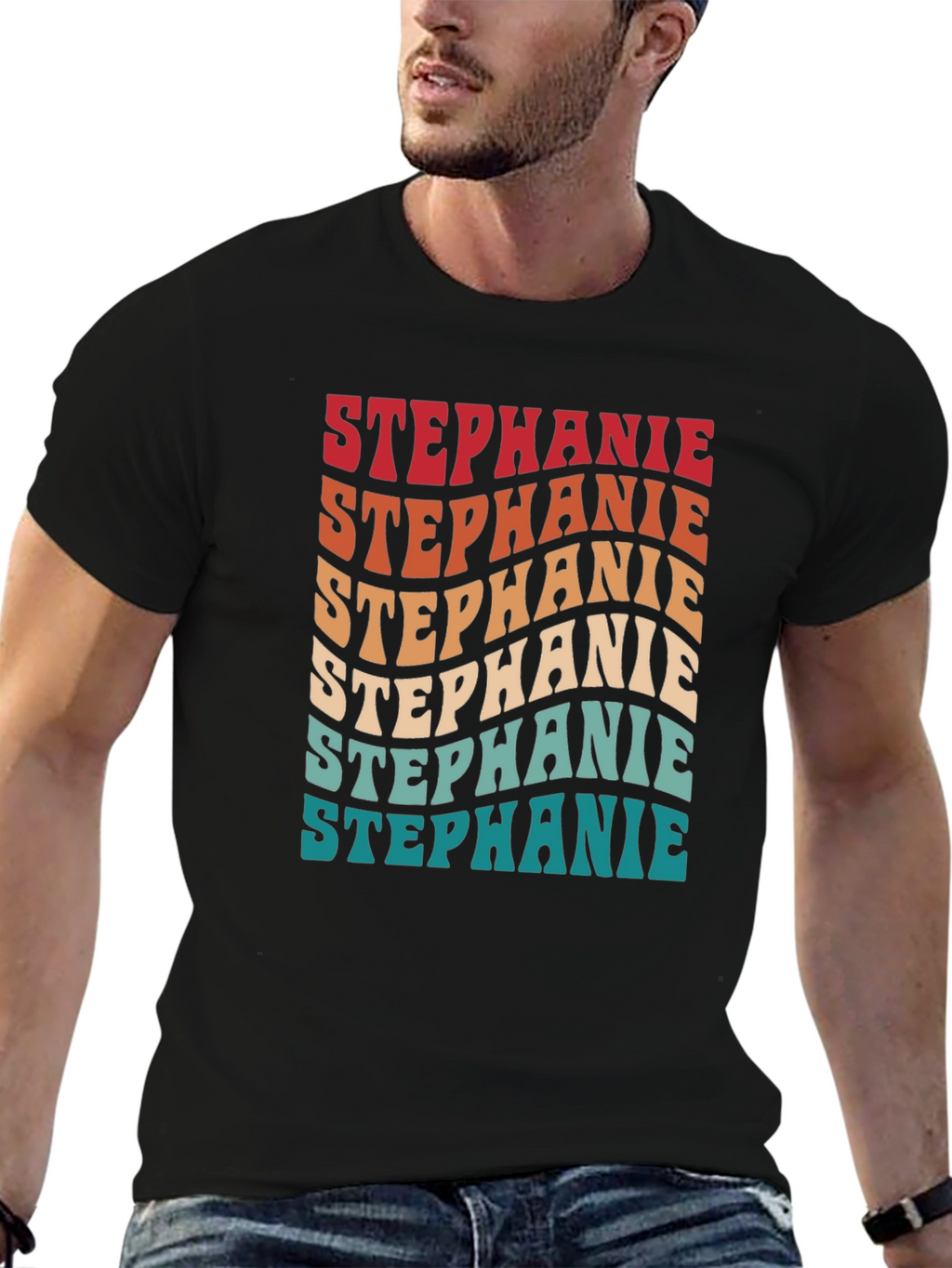 Retro Stephanie Tee - Groovy Custom Name Shirt