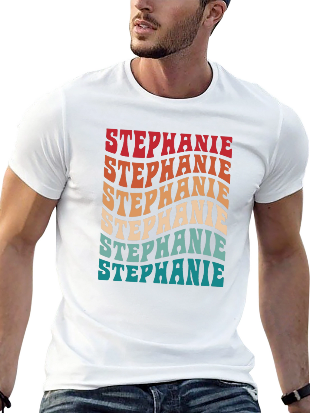 Retro Stephanie Tee - Groovy Custom Name Shirt