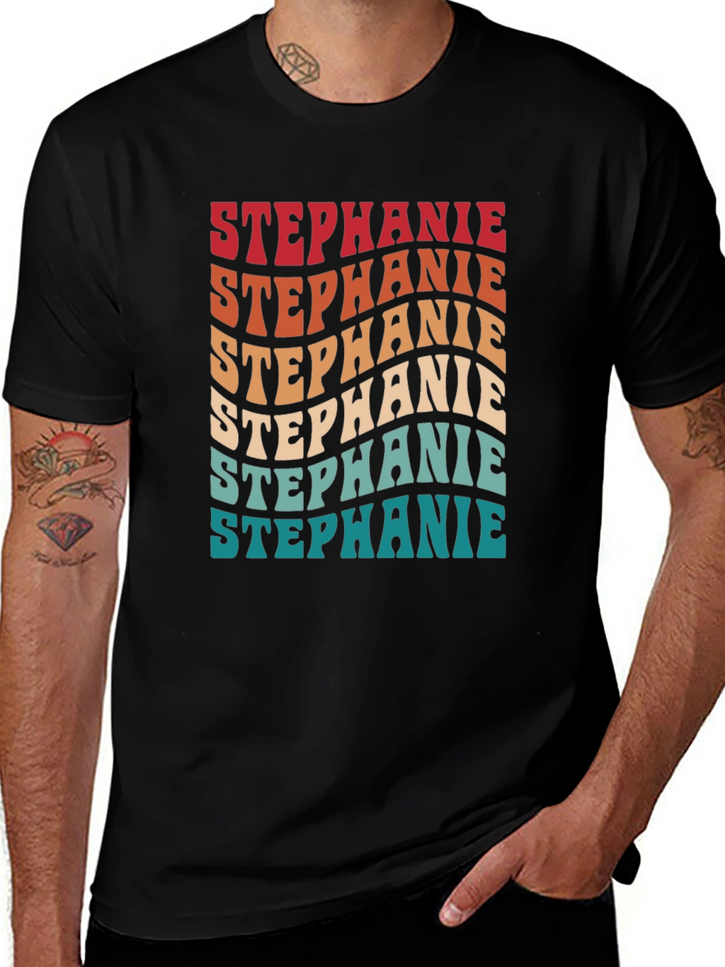Retro Stephanie Tee - Groovy Custom Name Shirt