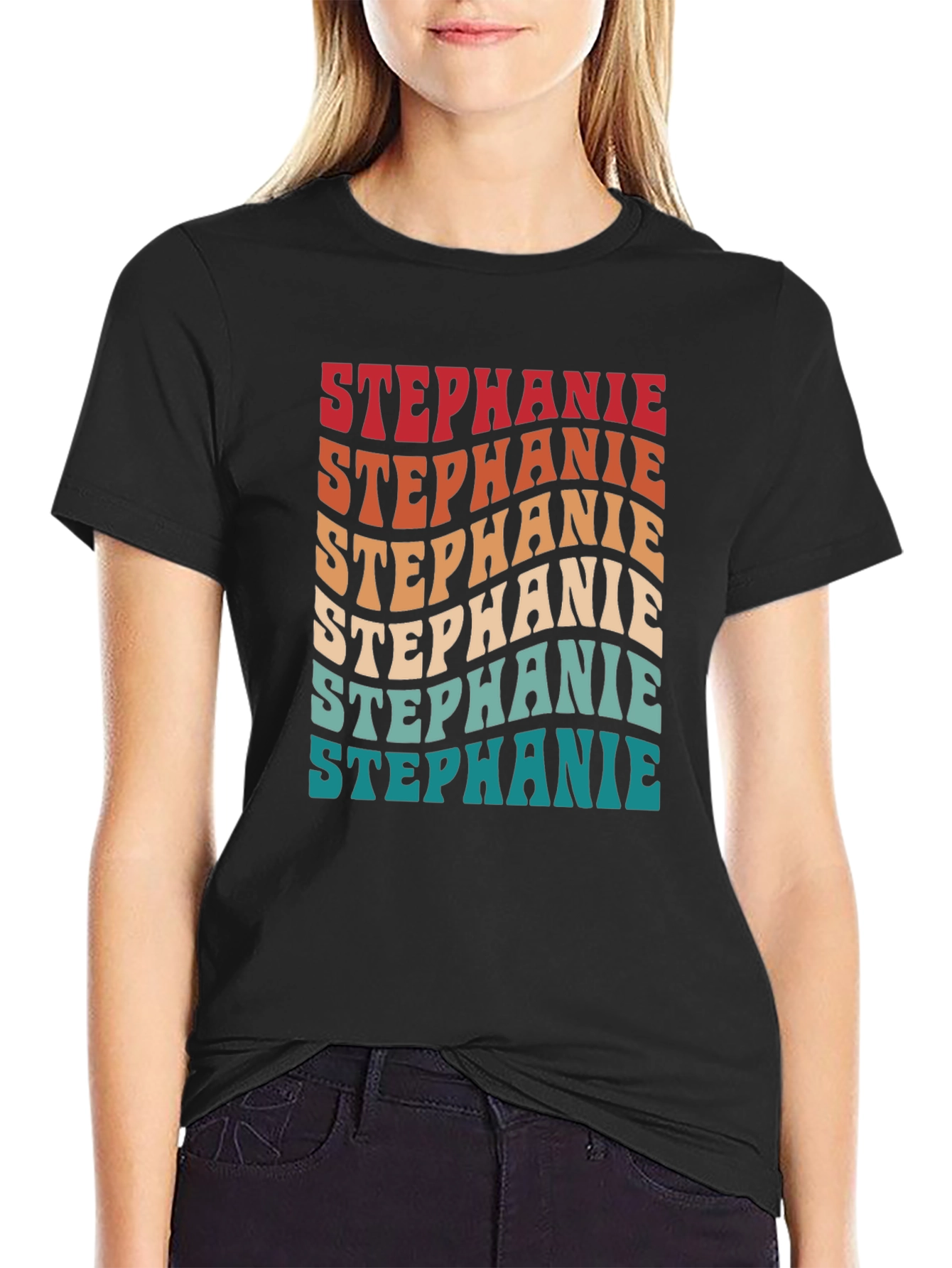 Retro Stephanie Tee - Groovy Custom Name Shirt