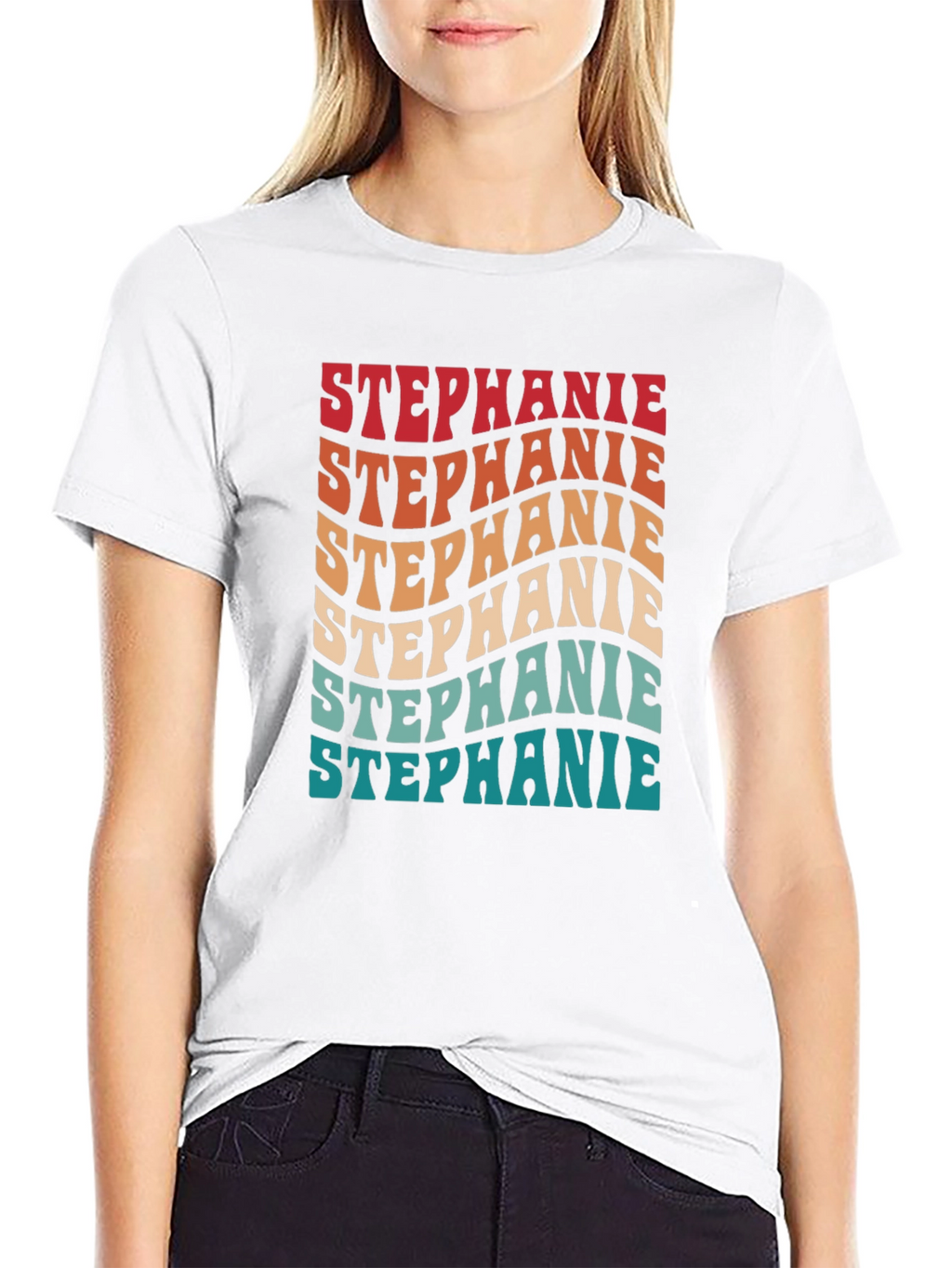 Retro Stephanie Tee - Groovy Custom Name Shirt
