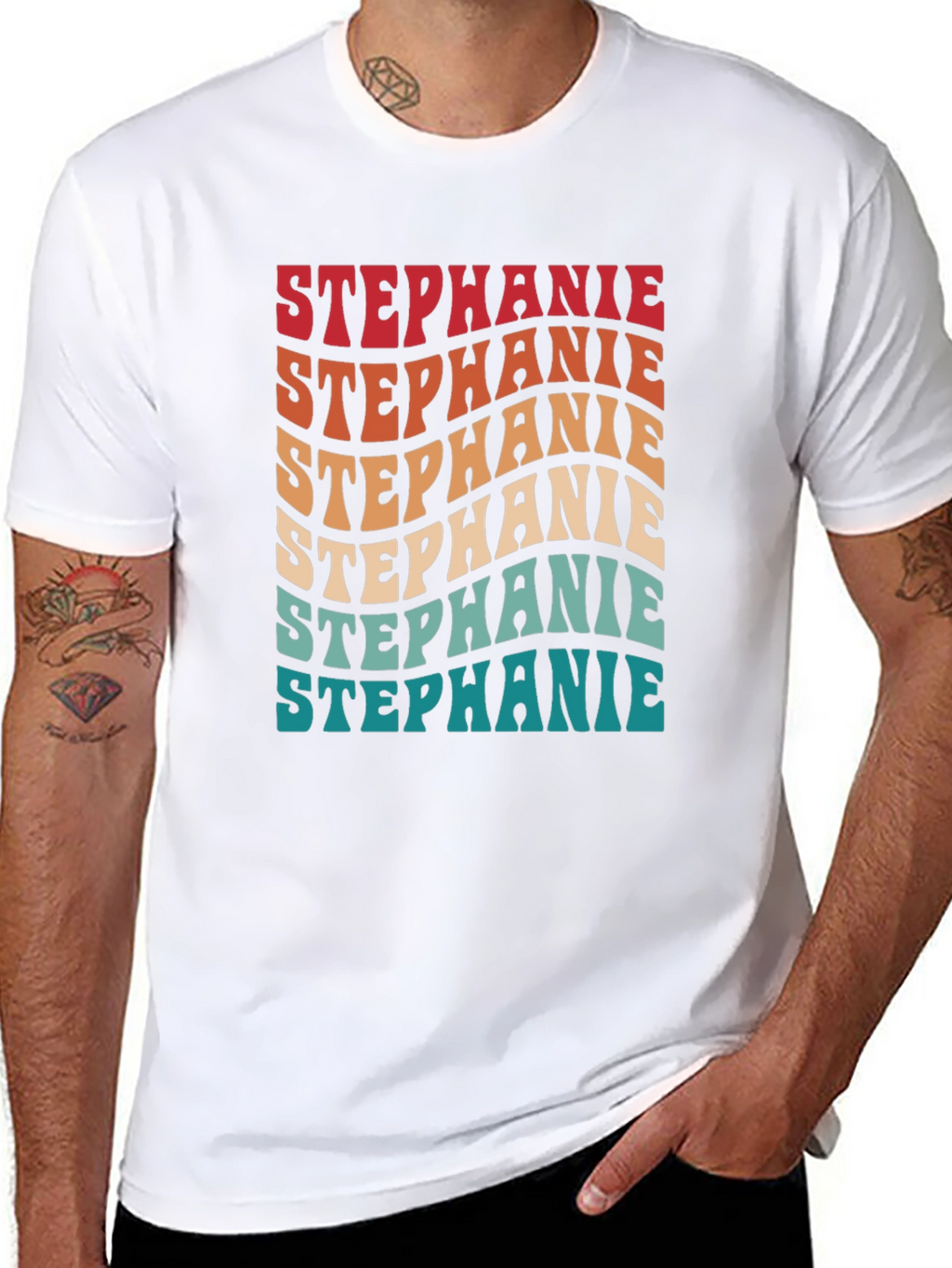 Retro Stephanie Tee - Groovy Custom Name Shirt