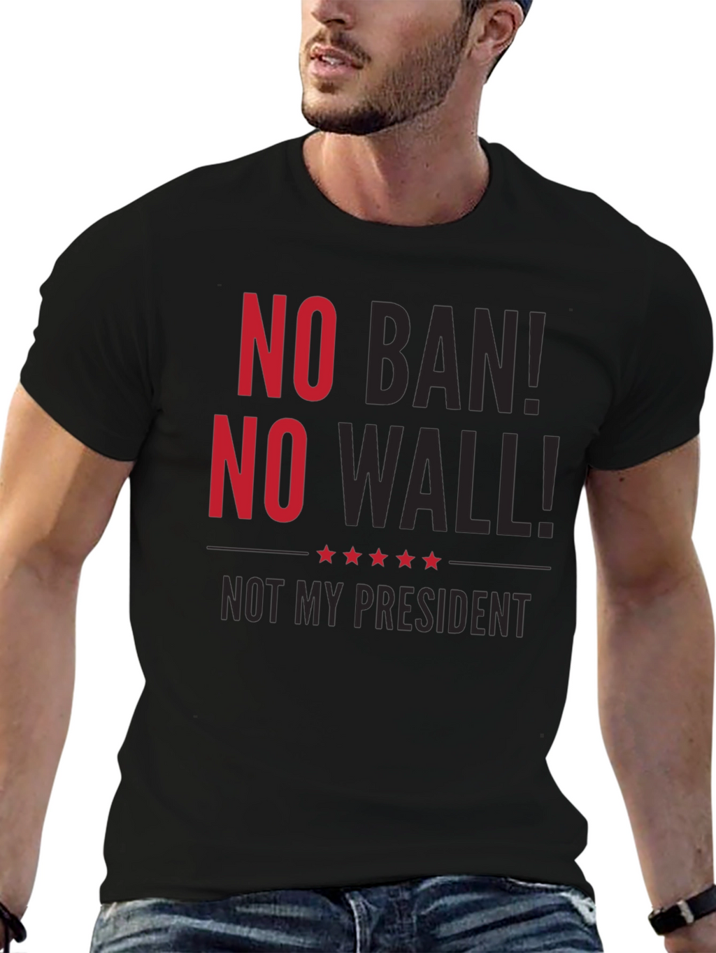 No Ban No Wall T-Shirt Protest Anti-Trump