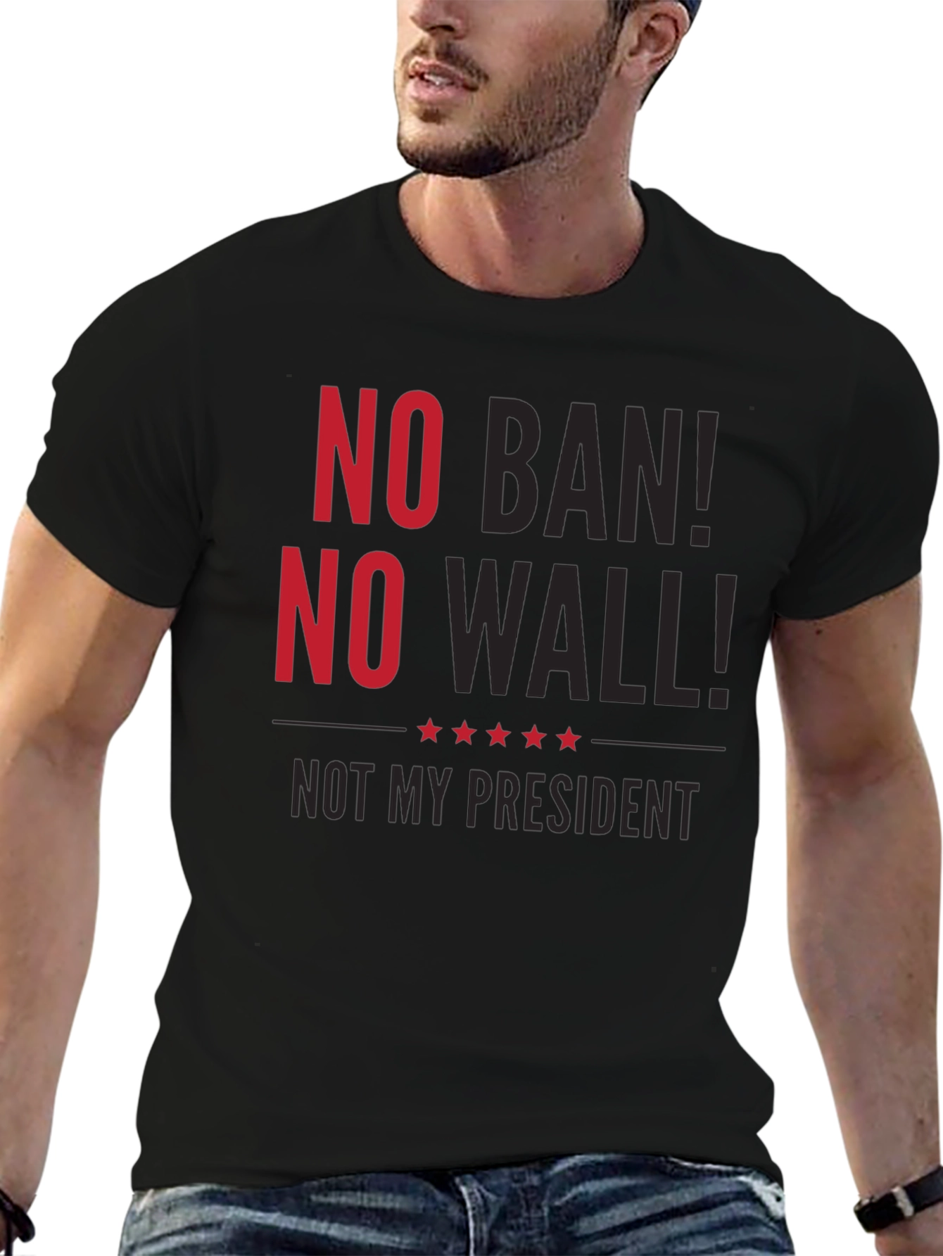 No Ban No Wall T-Shirt Protest Anti-Trump