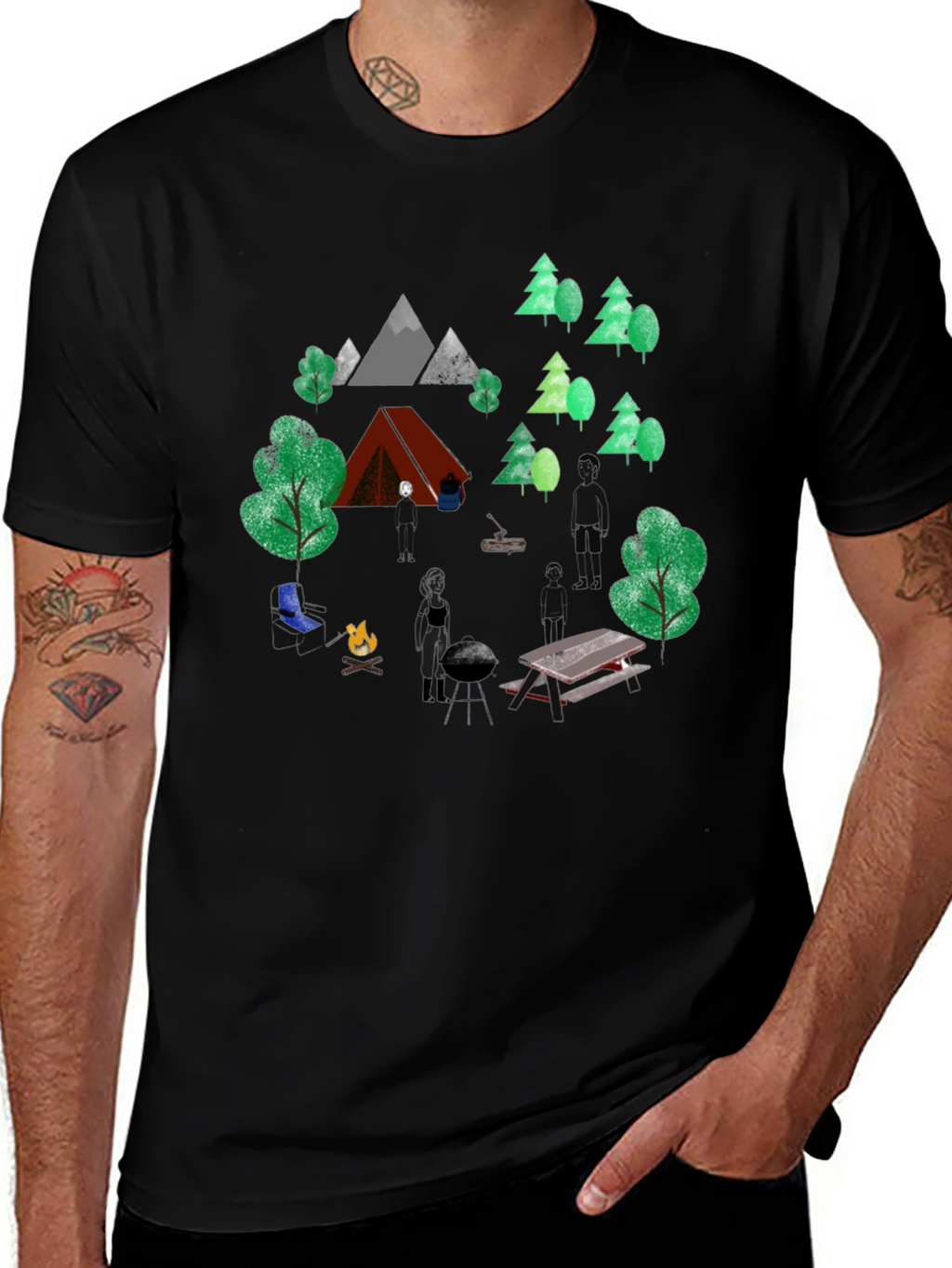 Camping Adventure Graphic T-Shirt