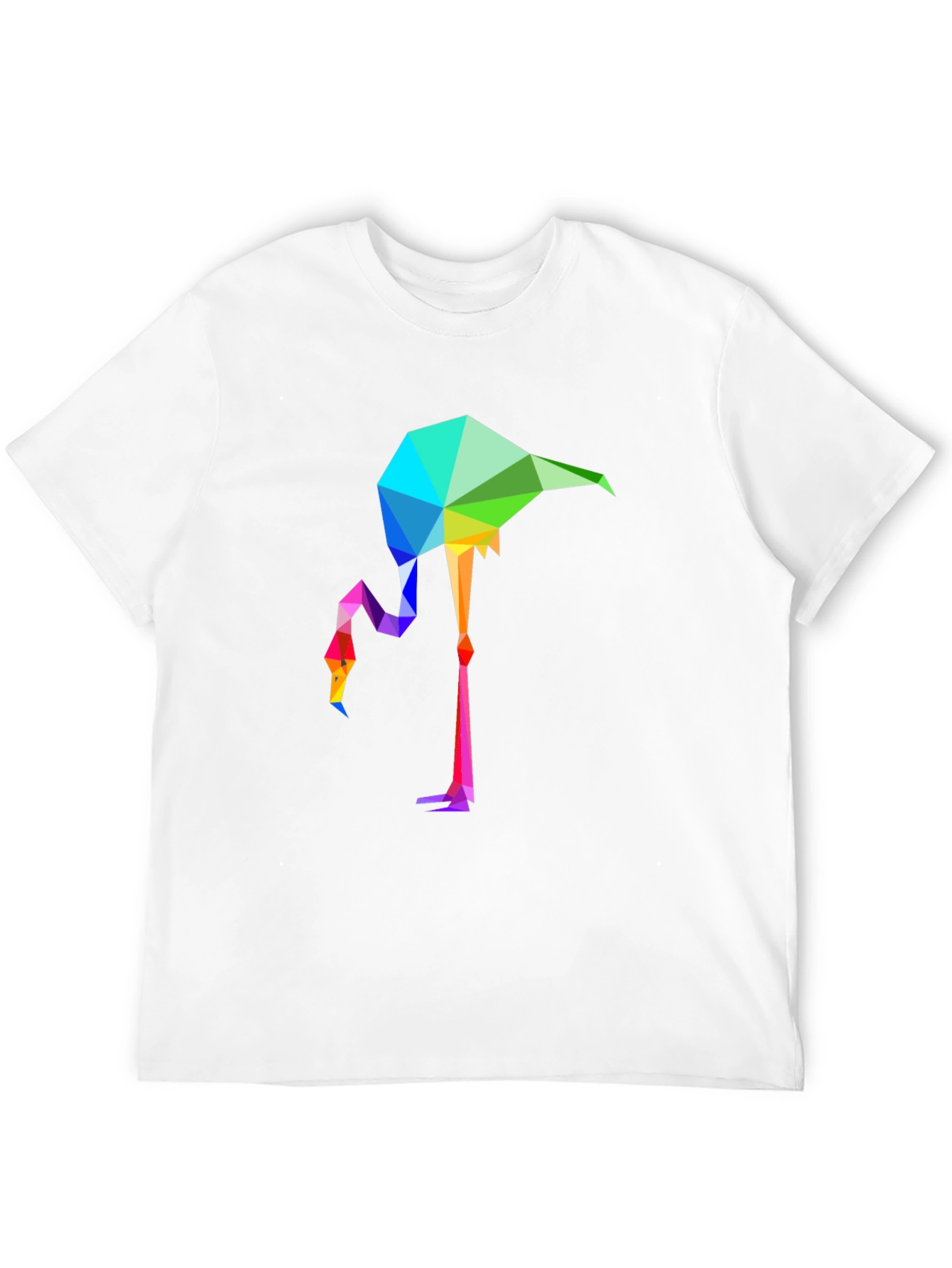Geometric Flamingo Graphic Tee - Stylish Mens Black T-Shirt
