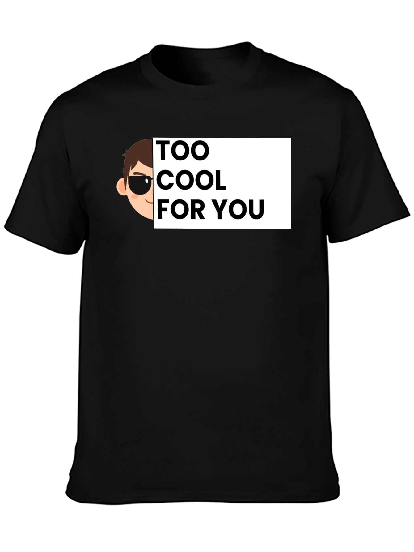 Cool Cartoon Graphic Tee - Black Cotton T-Shirt