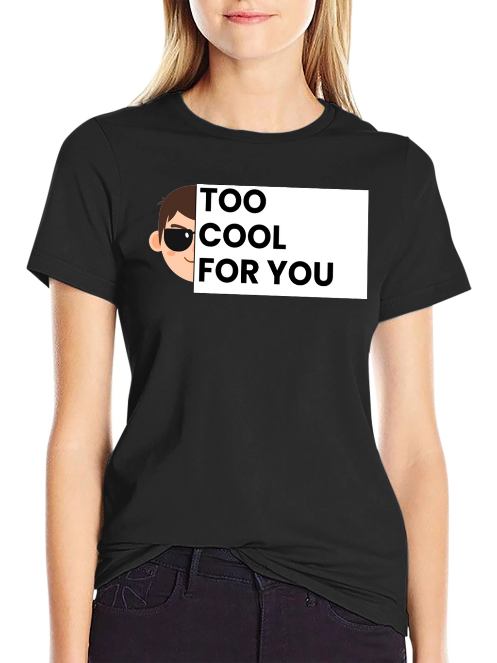 Cool Cartoon Graphic Tee - Black Cotton T-Shirt