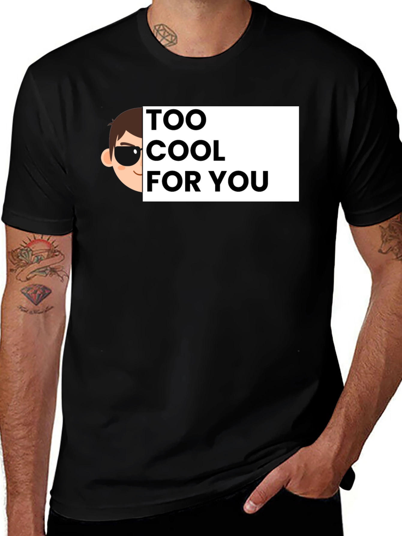 Cool Cartoon Graphic Tee - Black Cotton T-Shirt