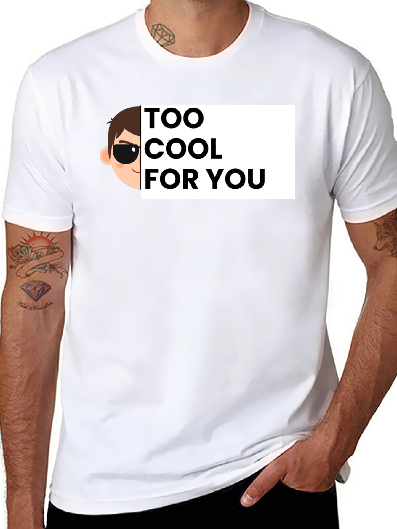 Cool Cartoon Graphic Tee - Black Cotton T-Shirt