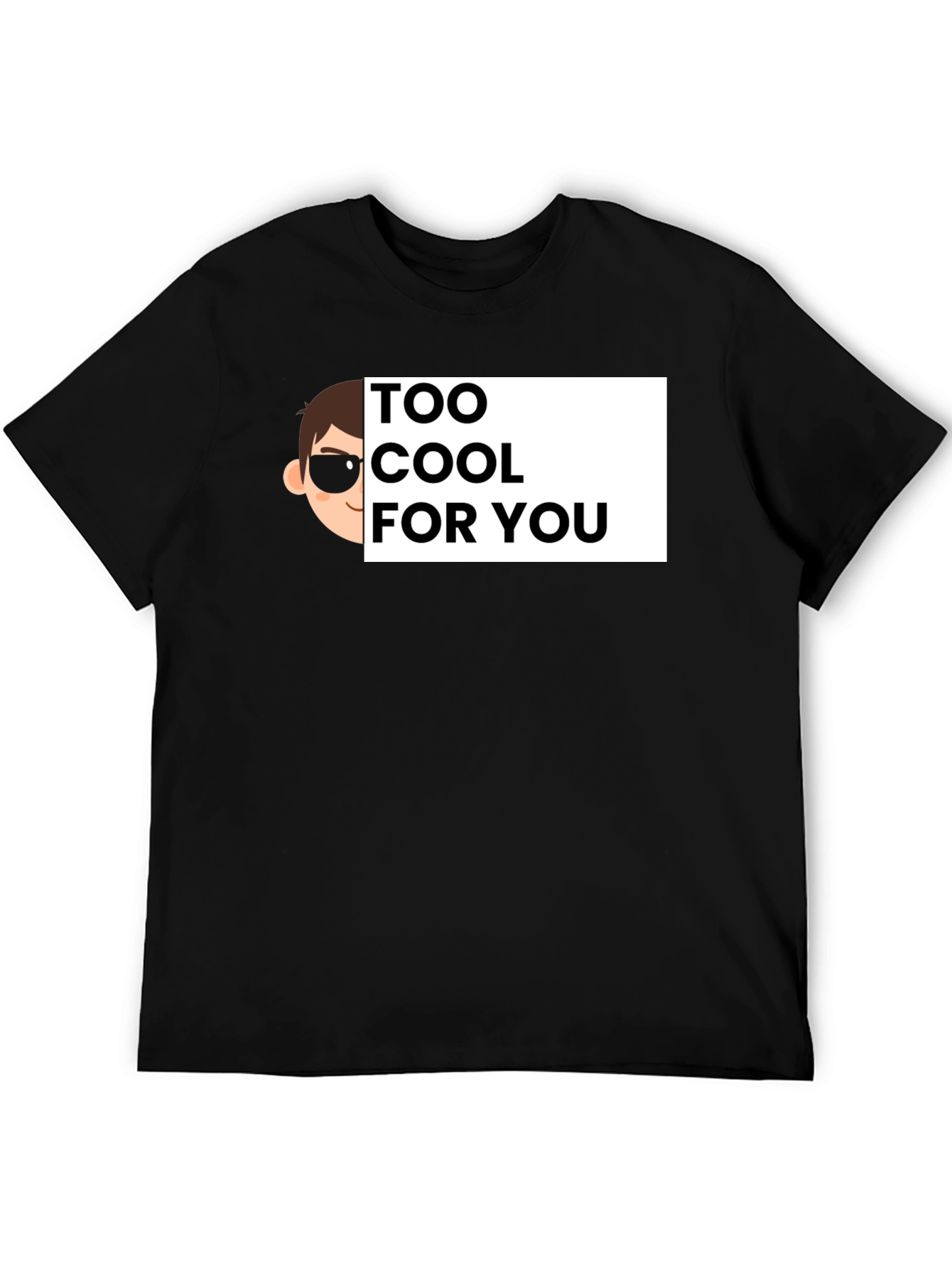 Cool Cartoon Graphic Tee - Black Cotton T-Shirt