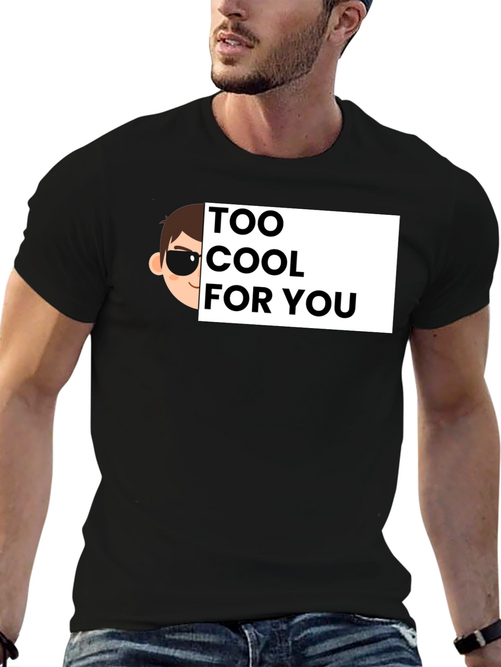 Cool Cartoon Graphic Tee - Black Cotton T-Shirt