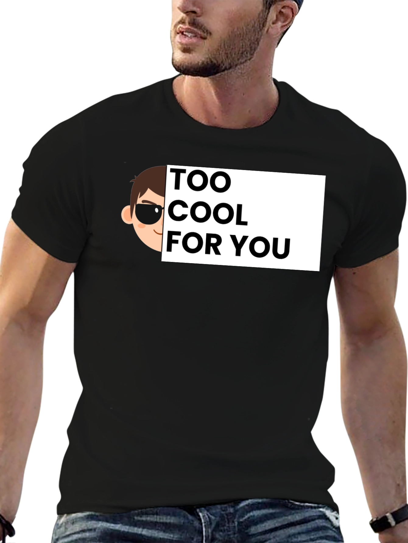 Cool Cartoon Graphic Tee - Black Cotton T-Shirt