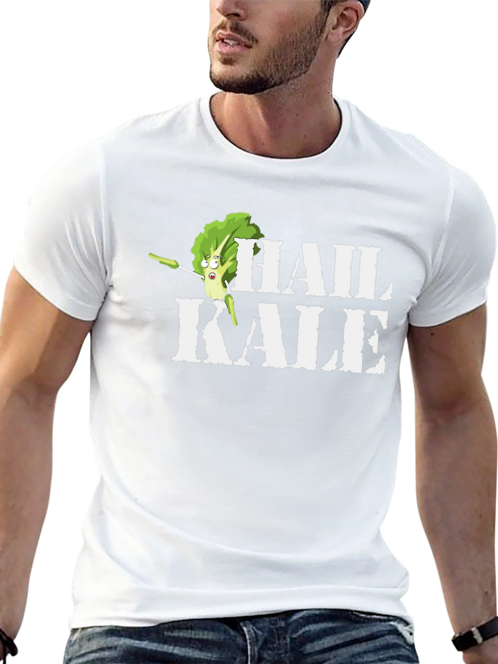 Hail Kale Funny Graphic T-Shirt - Black