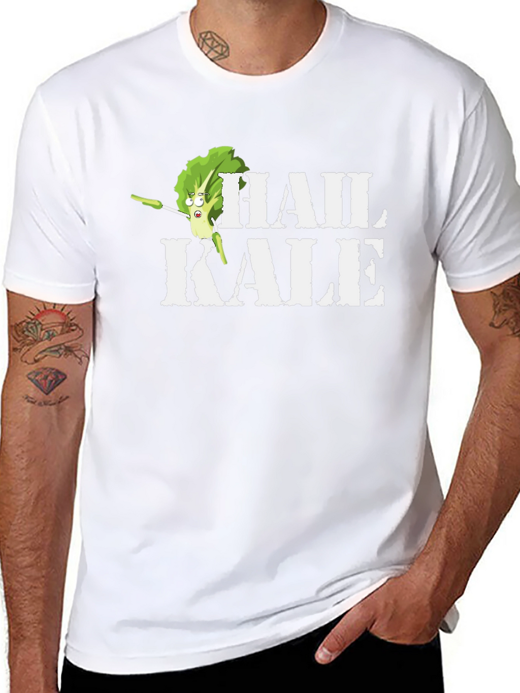 Hail Kale Funny Graphic T-Shirt - Black