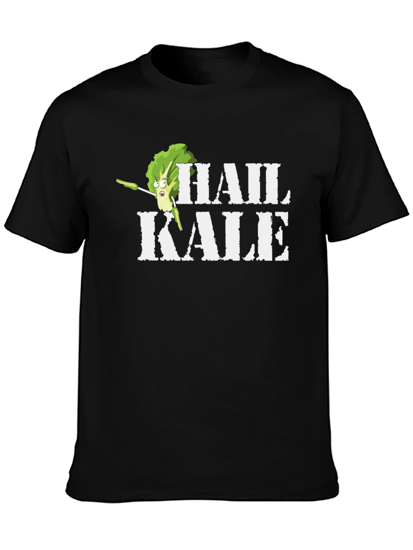 Hail Kale Funny Graphic T-Shirt - Black