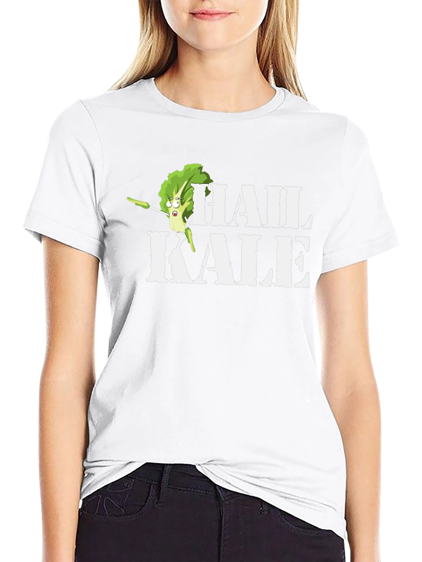 Hail Kale Funny Graphic T-Shirt - Black