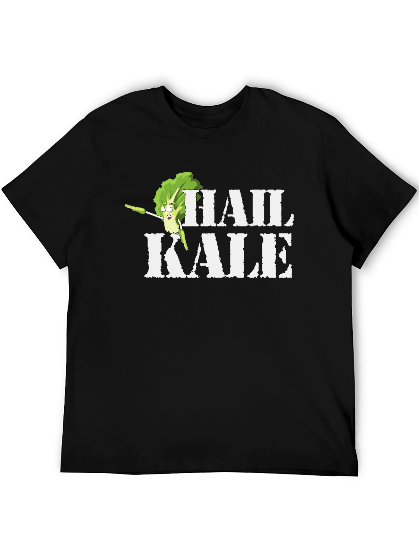 Hail Kale Funny Graphic T-Shirt - Black