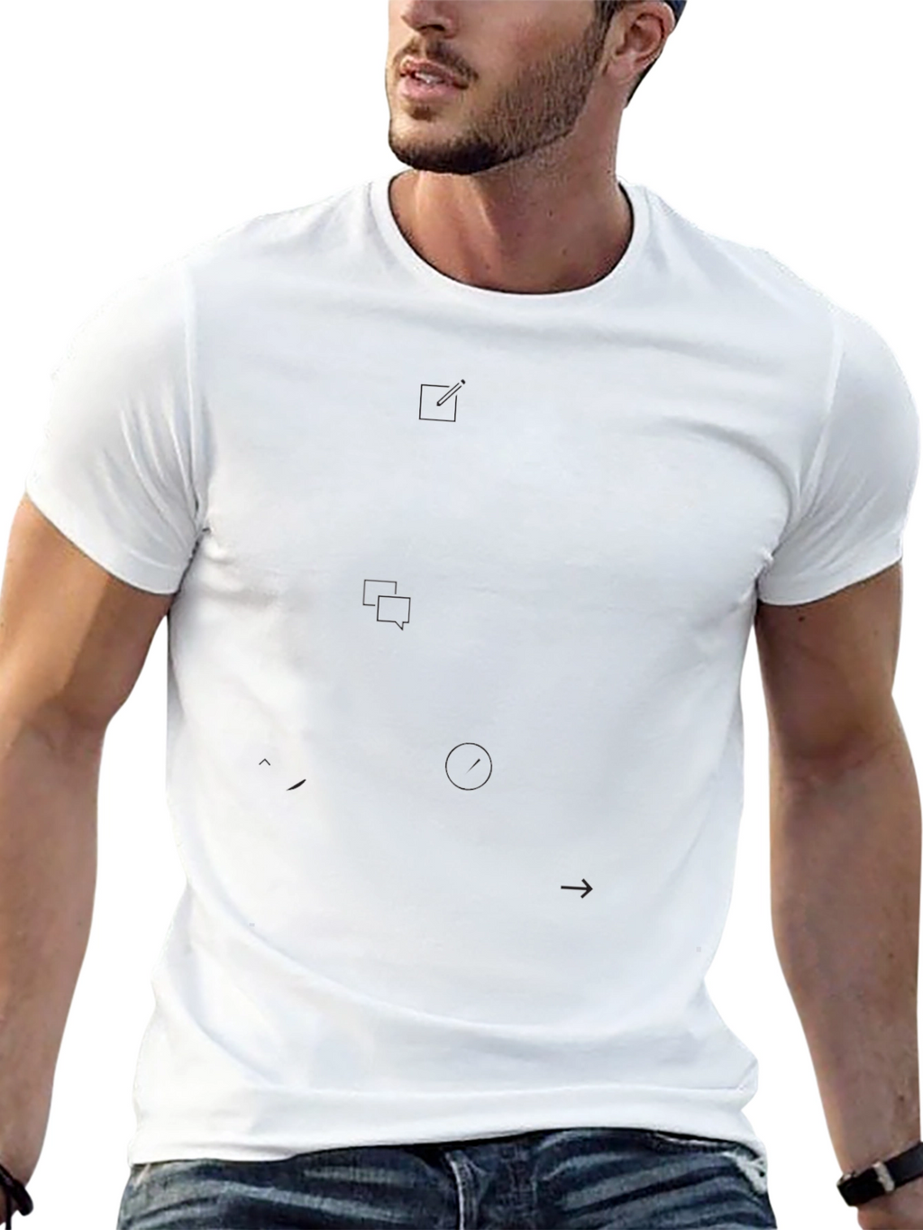 Mens Solid Black Short Sleeve Crew Neck T-Shirt