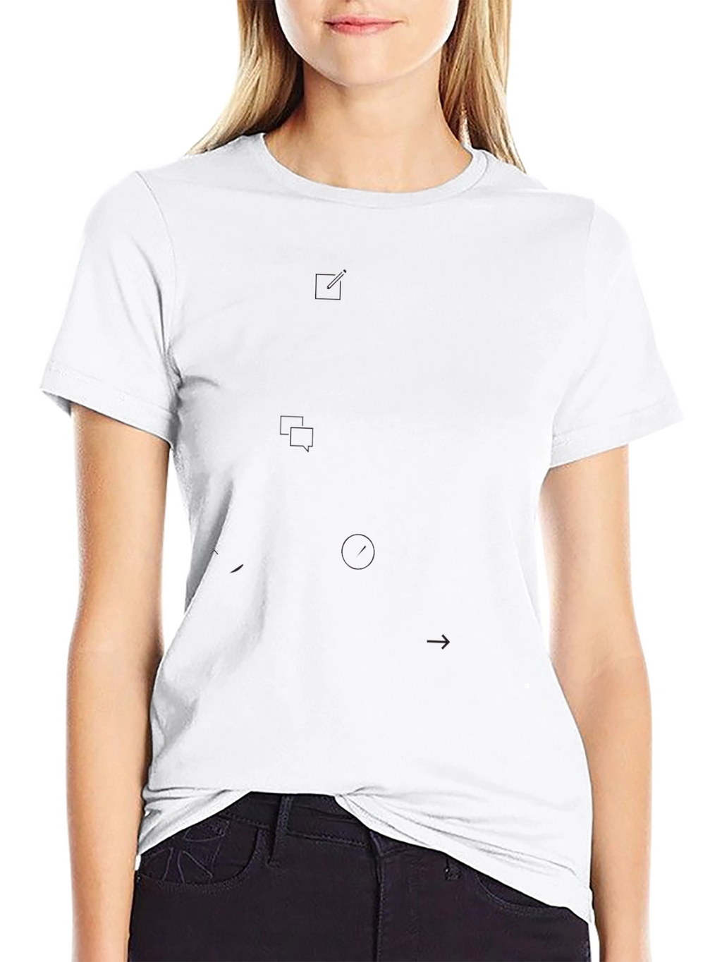 Mens Solid Black Short Sleeve Crew Neck T-Shirt