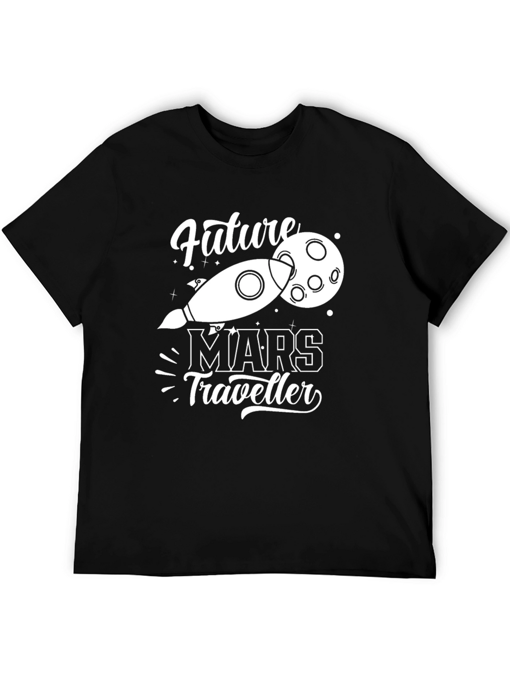 Future Mars Traveler Graphic Tee - Black Unisex T-Shirt