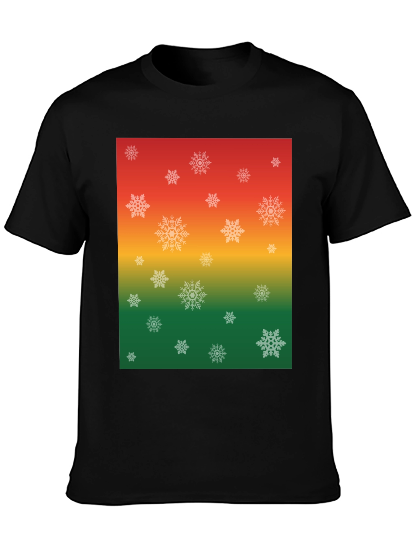 Festive Snowflake Ombre Graphic T-Shirt