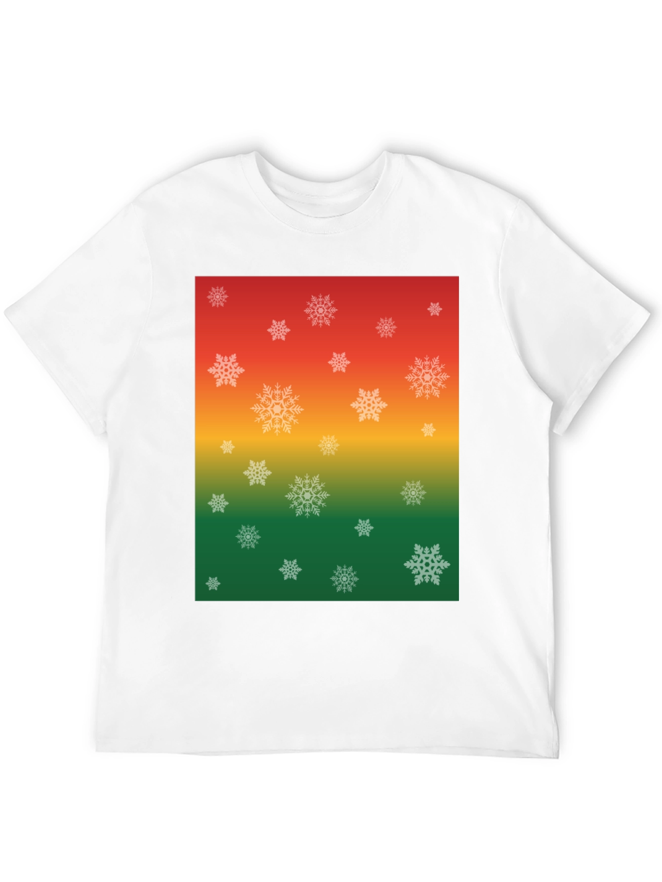 Festive Snowflake Ombre Graphic T-Shirt