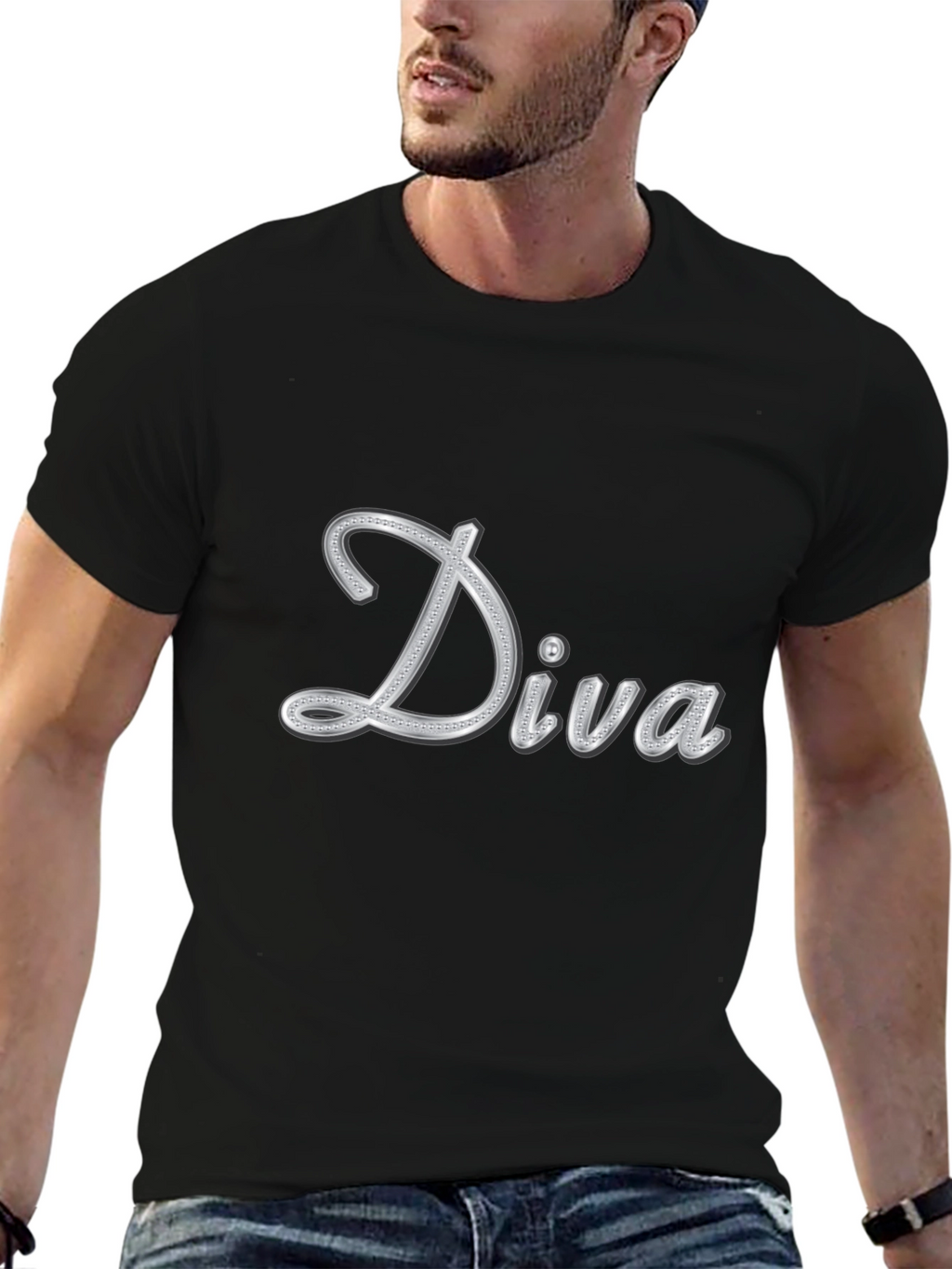 Diva Graphic Tee - Black Casual T-Shirt