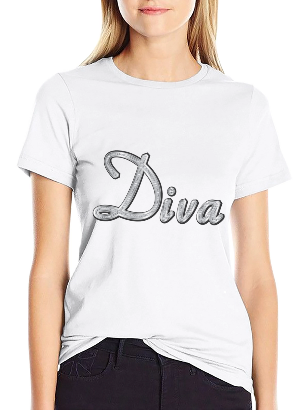 Diva Graphic Tee - Black Casual T-Shirt