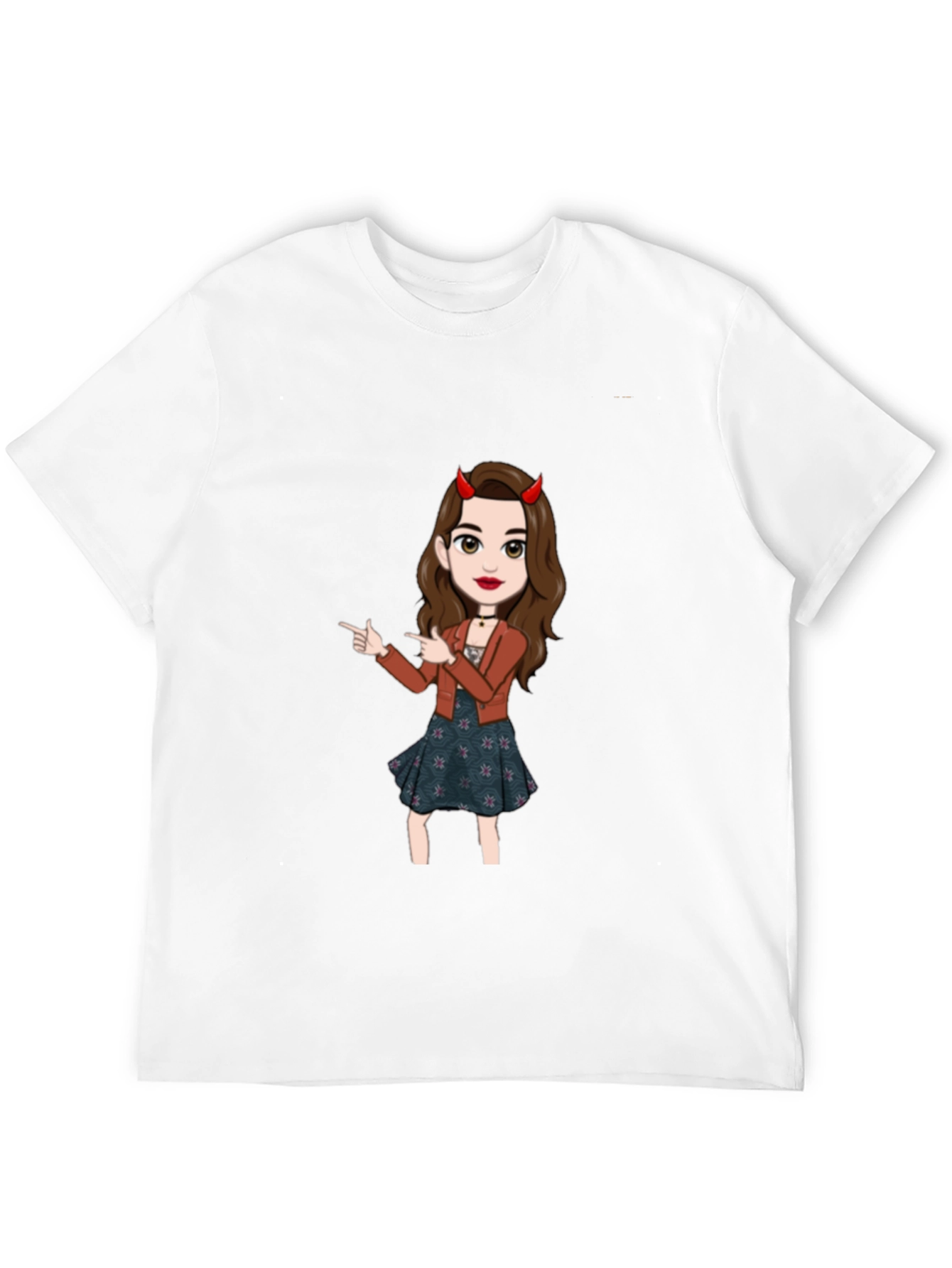 Fun Devil Girl Graphic Tee - Black Cotton Blend