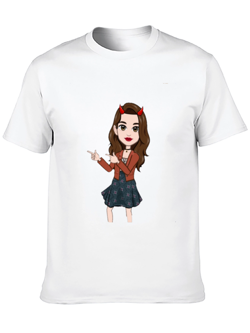 Fun Devil Girl Graphic Tee - Black Cotton Blend
